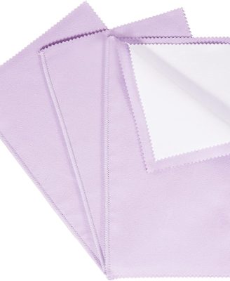 CATIFLIN 3PCS Purple Silver Polishing Cloths, 10"x12" Jewelry Cleaning Cloths for Gold, Silver, Platinum, Watch, Coin, Tarnish Remover, Reusable & Streak-Free, Gift for Jewelry Lovers
