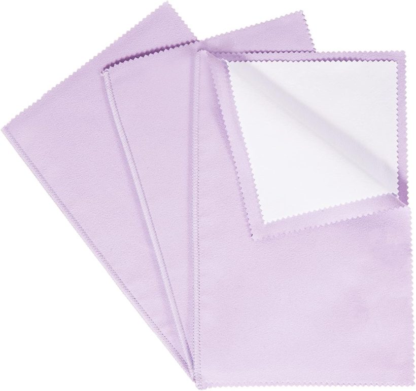 CATIFLIN 3PCS Purple Silver Polishing Cloths, 10"x12" Jewelry Cleaning Cloths for Gold, Silver, Platinum, Watch, Coin, Tarnish Remover, Reusable & Streak-Free, Gift for Jewelry Lovers