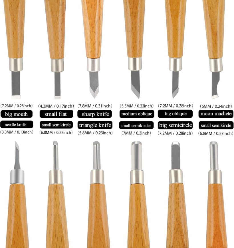 MAXMAN Wood Whittling Kit, 33 PCS Beginner - Friendly Wood Carving Set with Basswood Blocks for DIY Making Spoon, Cup, Bowl - Image 2