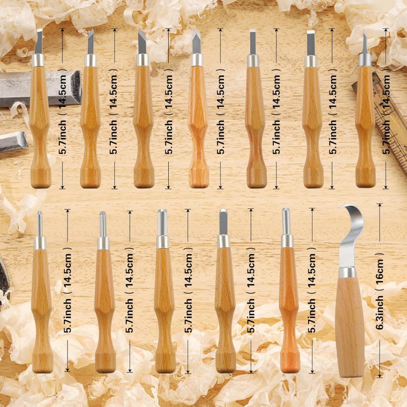 MAXMAN Wood Whittling Kit, 33 PCS Beginner - Friendly Wood Carving Set with Basswood Blocks for DIY Making Spoon, Cup, Bowl - Image 4