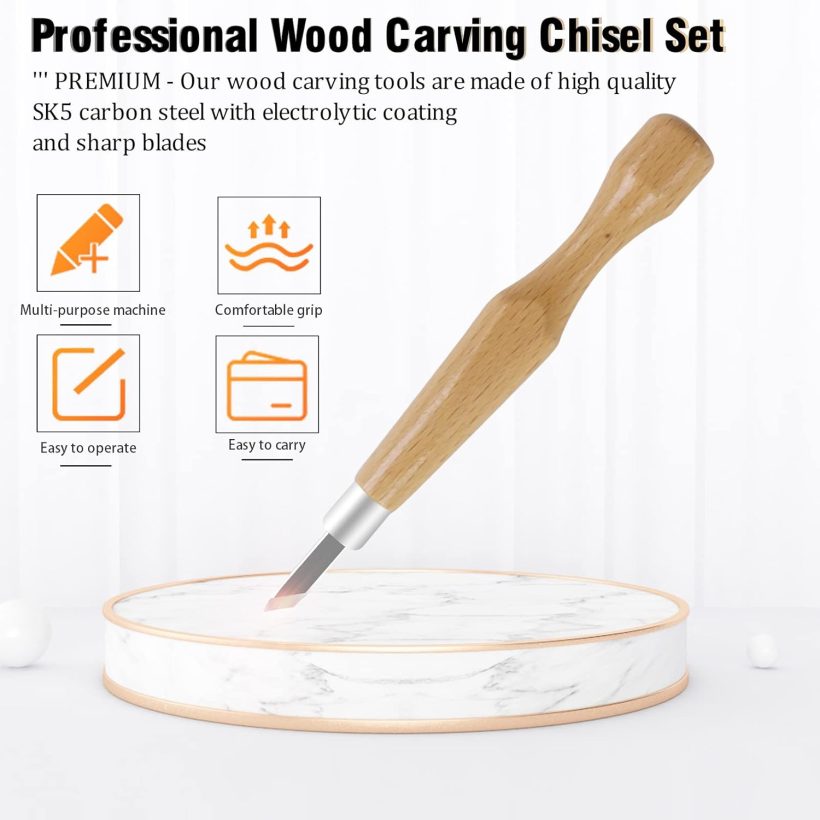 MAXMAN Wood Whittling Kit, 33 PCS Beginner - Friendly Wood Carving Set with Basswood Blocks for DIY Making Spoon, Cup, Bowl - Image 8