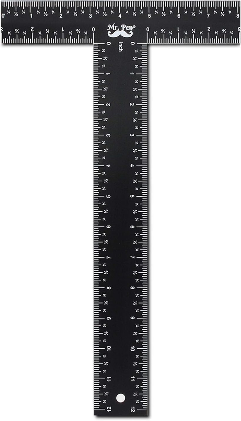 Mr. Pen - T Square, T Ruler, 12 inch Metal Ruler, T Square Ruler, Drafting Tools, Architect Ruler, Set Square, Drafting Ruler, Tsquare, Truler, Architectural Triangle, Tee Ruler, L Square, Scale Ruler