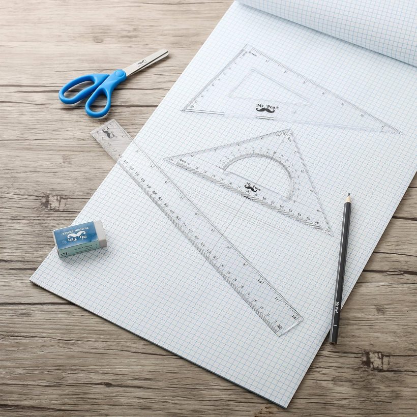 Mr. Pen Triangle Ruler, Protractor, Math Set - 3 Pack, Square Ruler, Protractor for School Geometry - Image 6