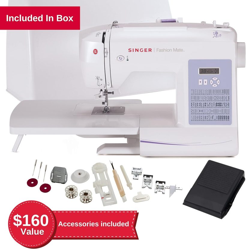 SINGER | 5560 Computerized Sewing Machine with Included Accessory Kit, Hard Cover & Extension Table, 203 Stitch Applications - Perfect for Beginners - Image 2