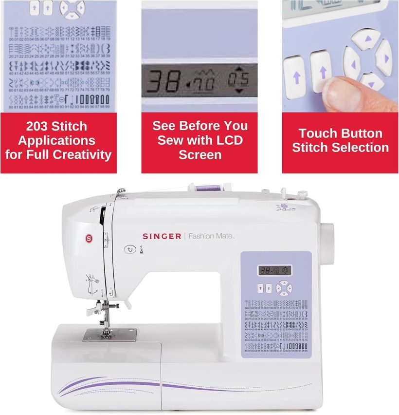 SINGER | 5560 Computerized Sewing Machine with Included Accessory Kit, Hard Cover & Extension Table, 203 Stitch Applications - Perfect for Beginners - Image 4