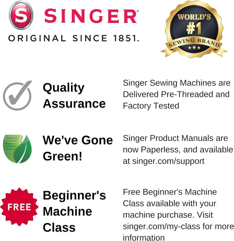 SINGER | 5560 Computerized Sewing Machine with Included Accessory Kit, Hard Cover & Extension Table, 203 Stitch Applications - Perfect for Beginners - Image 10