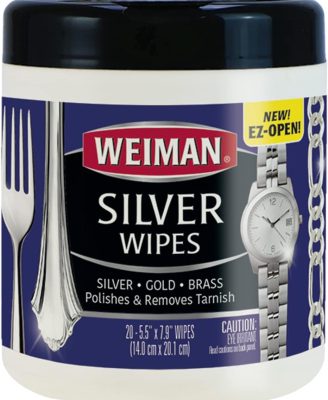Weiman Jewelry Polish Cleaner, Tarnish Remover Wipes - 20 Count - Use on Silver Jewelry Antique Silver Gold Brass Copper and Aluminum